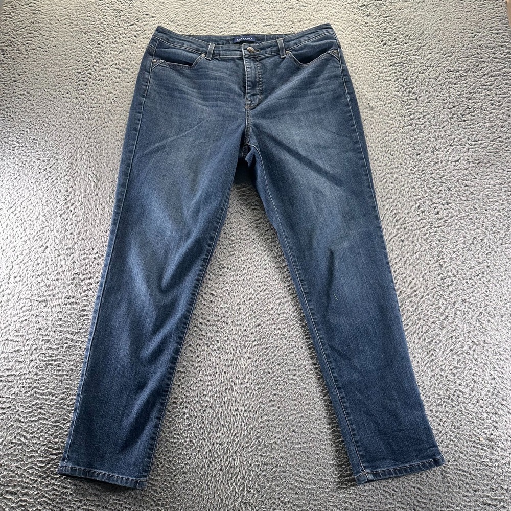 Bandolino Karyn Jeans Womens 12 Denim Boyfriend Straight Workwear‎ Faded Stretch